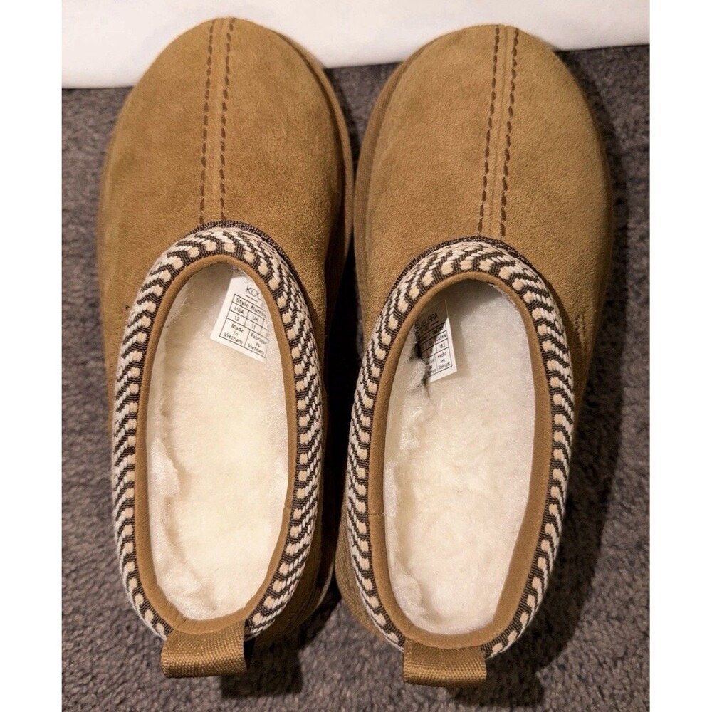 Koolaburra by UGG K Burree Slip-On/Slides, Suede, Chestnut, Girl’s Size 12 NIB - Picture 9 of 10
